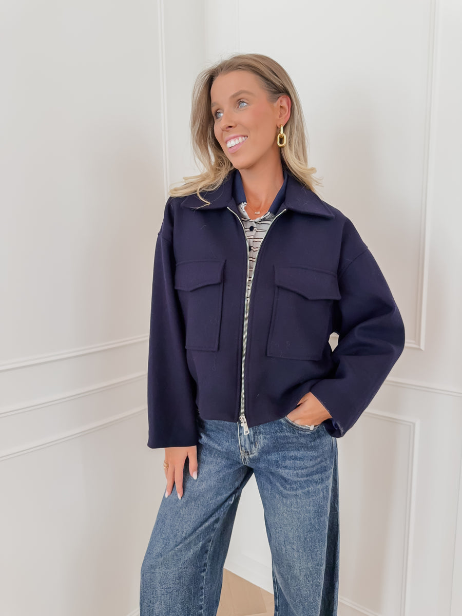 Navy Alexis Bomber Jacket