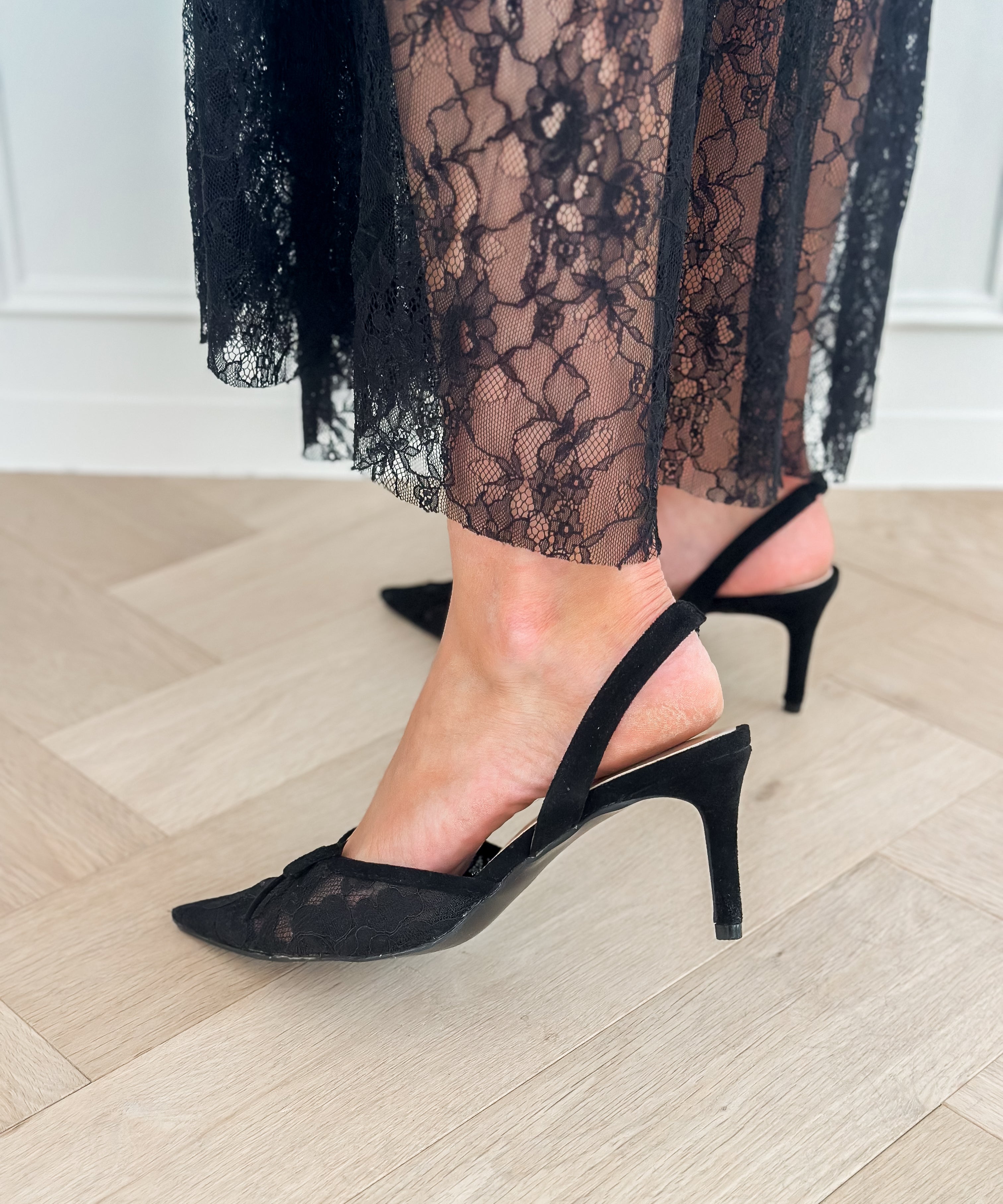 Black Lace Heels