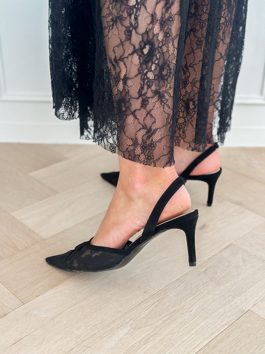 Black Lace Heels