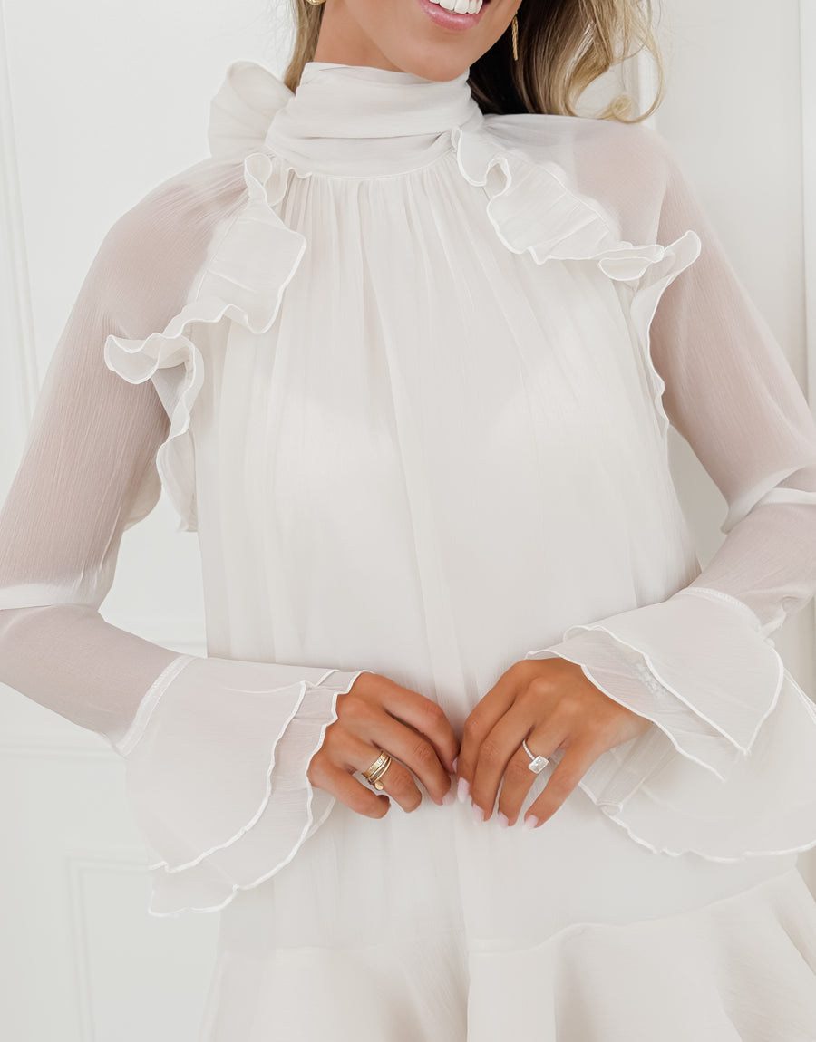 Crème Elysee Frill Dress