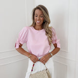 Pink Elvira Bow Blouse