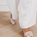 Powder Pink Flower Heels