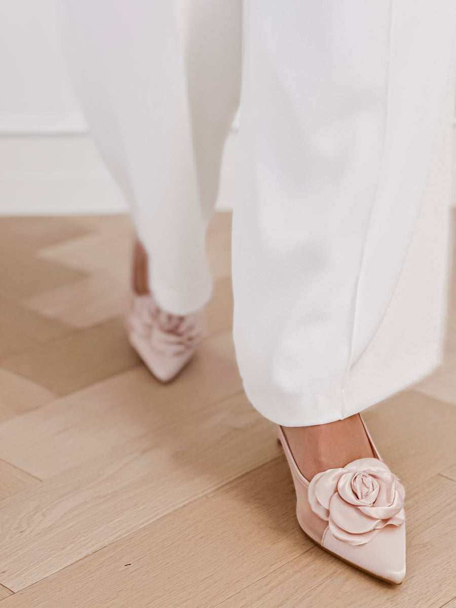 Powder Pink Flower Heels