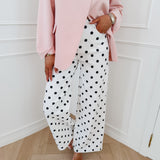 White Black Ria Polka Dots Jeans
