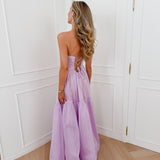 Lilac Fauve Crossed Back Dress