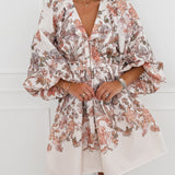 Crème Multicolor Floral Fabienne Dress