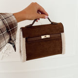 Dark Brown Wool Detail Milana Bag