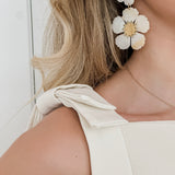 Vanilla Glitter Flower Earrings