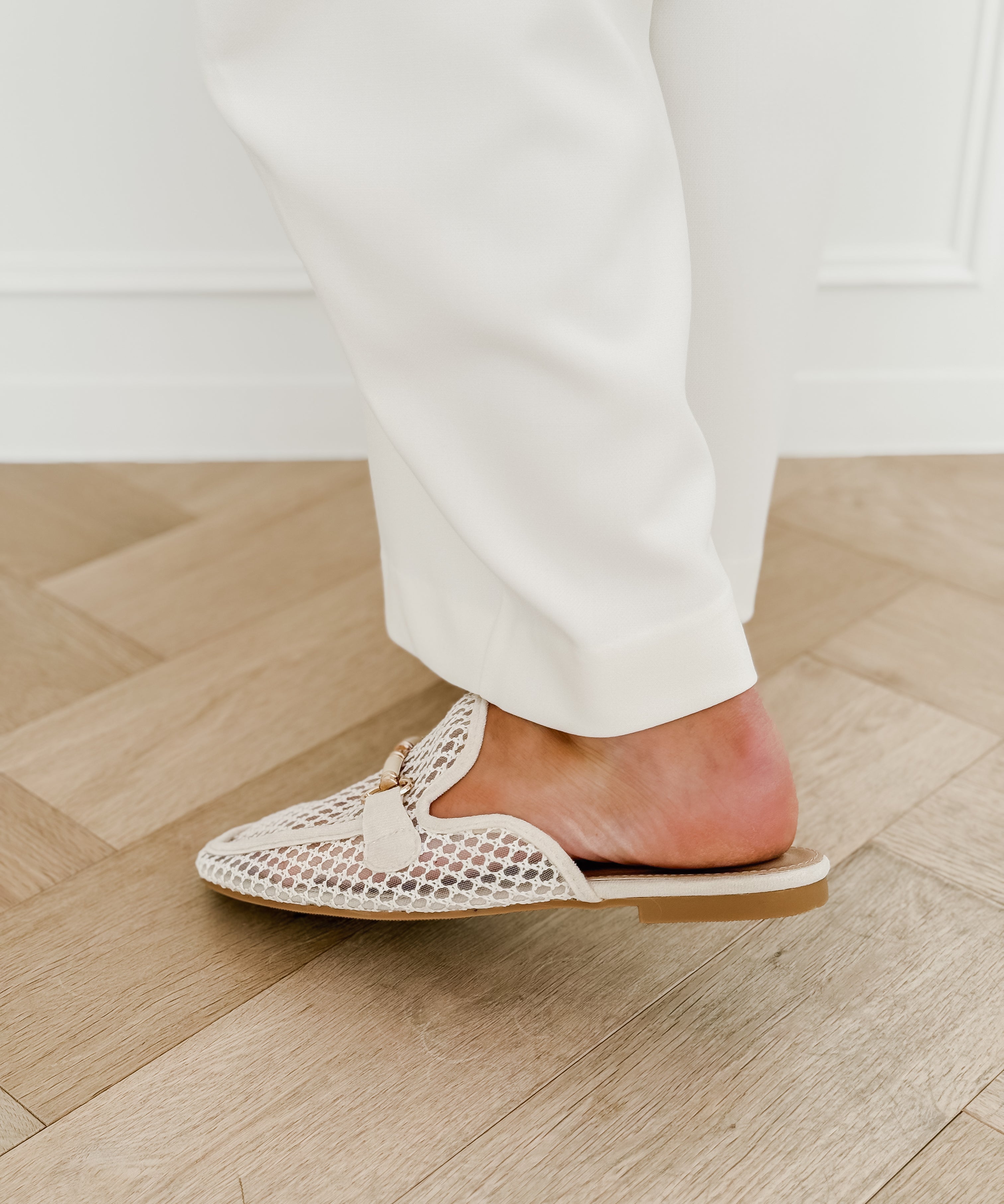 Ivory Jenna Backless Loafers