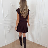 Brown Loulou Plissé Ensemble