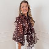 Dark Brown Myla Polka Dot Blouse