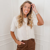 Crème Golden Button (SHORT SLEEVE) Gilet