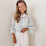 Turquoise Marjorie Butterfly Blouse