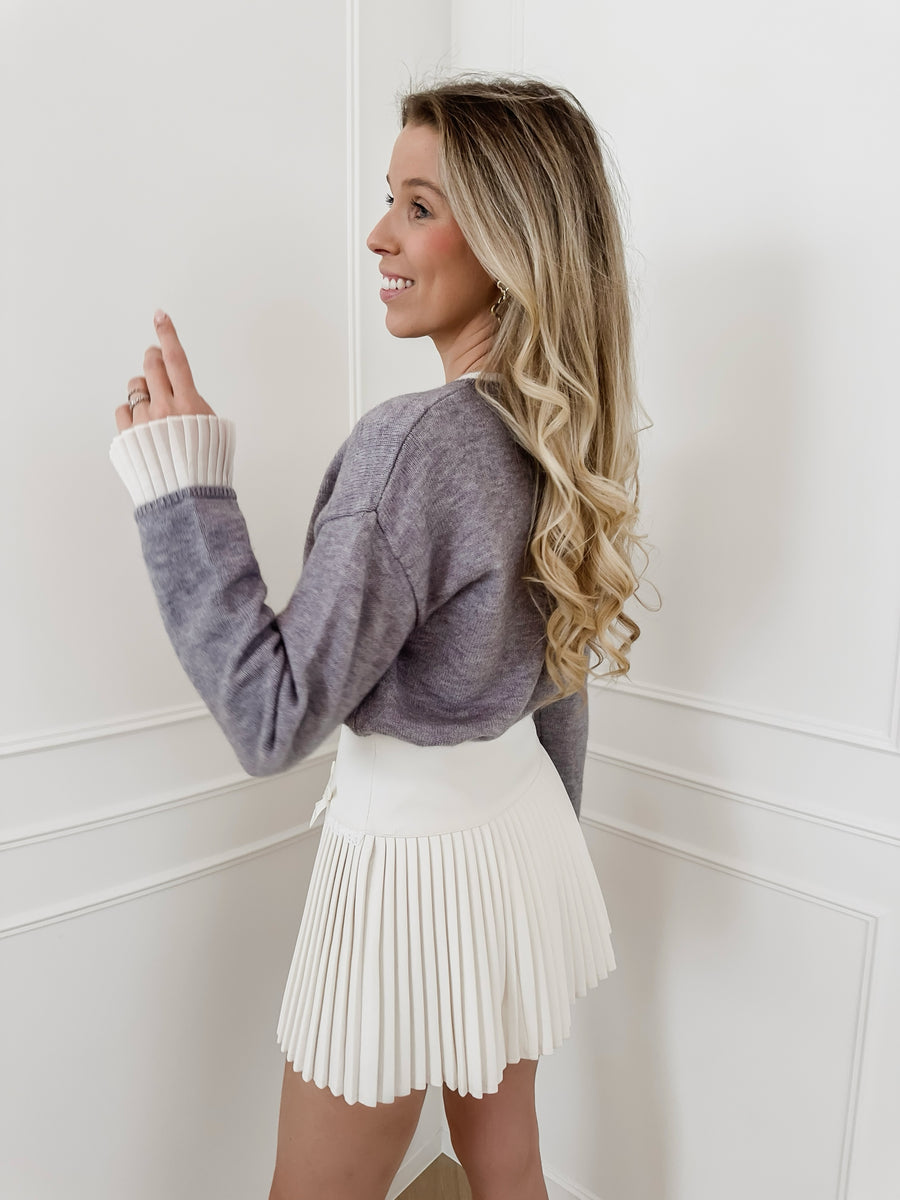 Grey Cute Frill Gilet