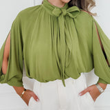 Green Open Sleeve Lavinia Blouse