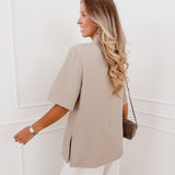 Beige Short Sleeve Julia Blazer