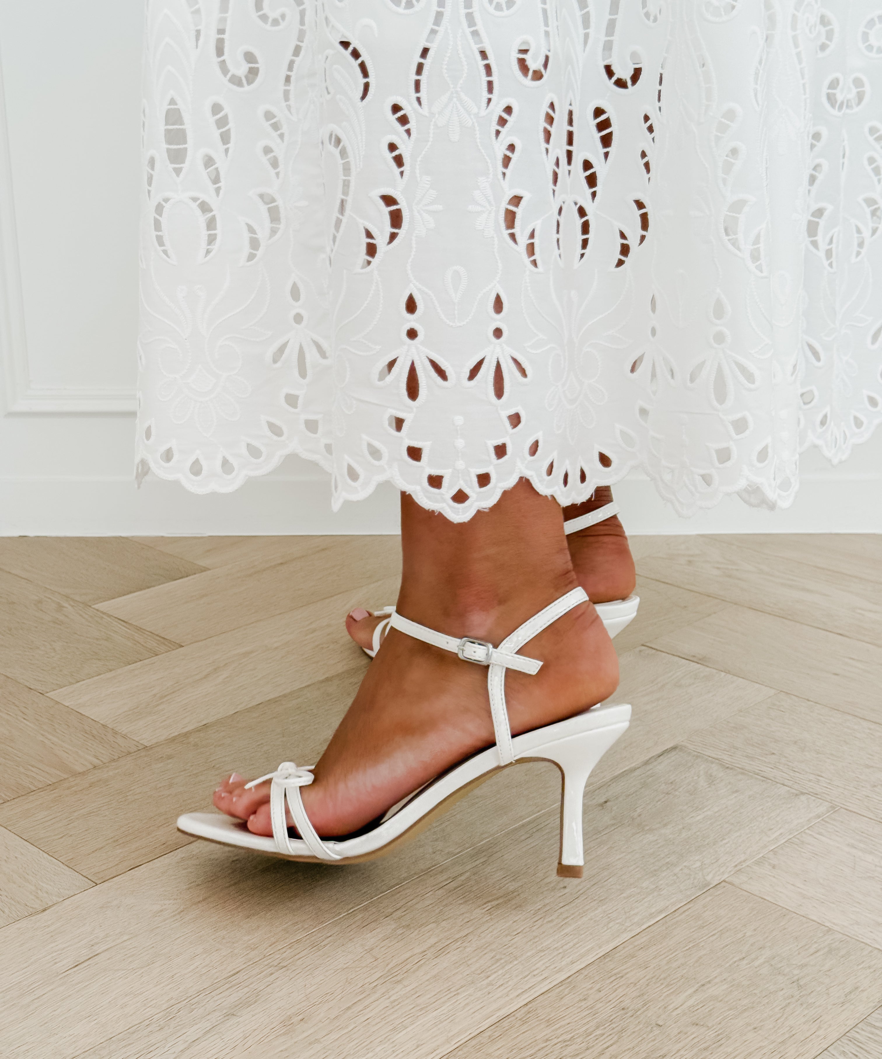 White Bow Levina Heels