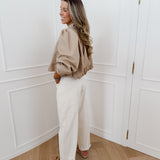 Beige Cropped Benthe Jacket