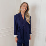 Navy Amber Bow Blazer