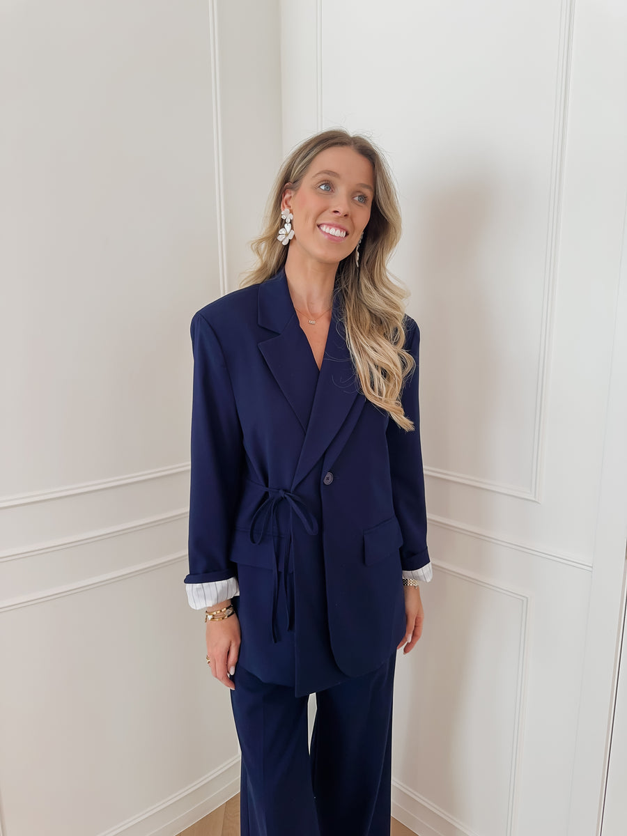 Navy Amber Bow Blazer