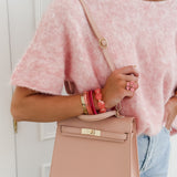 Pink One Off Shoulder Halterneck Sweater
