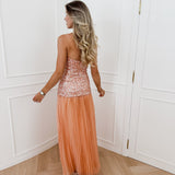 Orange Mermaid Sequin Dress
