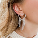 Silver Party Heart Earrings