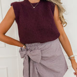 Plum Lucina Bow Short-Skirt