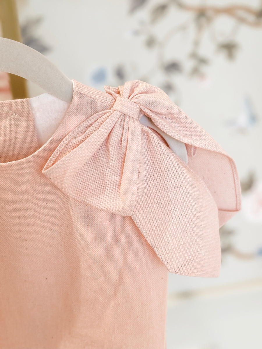 BABY - Cordel Pink Double Bow Romper