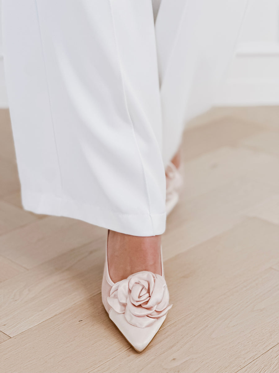 Powder Pink Flower Heels