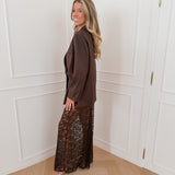 Dark Brown Jenna Lace Skirt