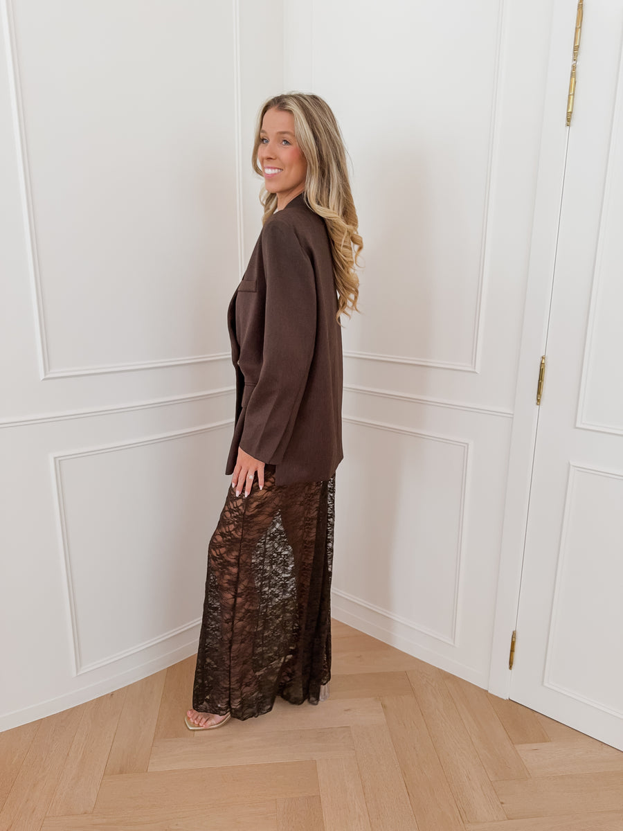 Dark Brown Jenna Lace Skirt
