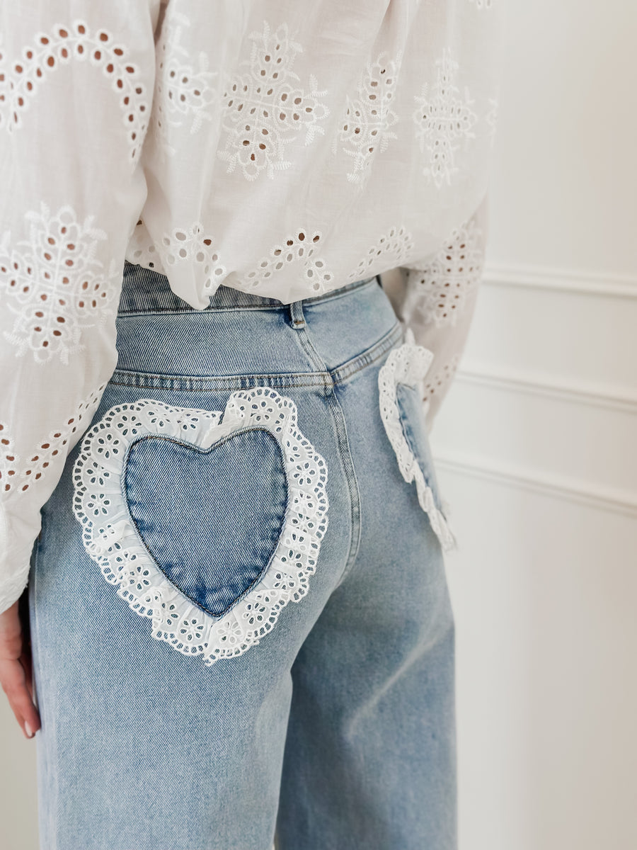 Heart Lace Jeans