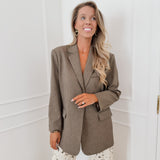 Brown Back Button Blazer