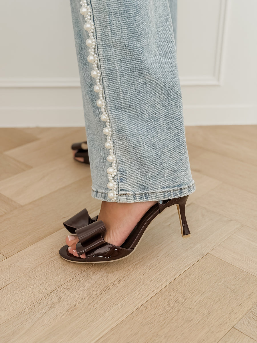 Coffee Brown Stefanie Bow Heels