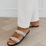 Taupe Two Buckle Slippers