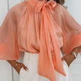 Orange Shiny Leanne Blouse