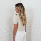 Beige Elise Flower Blouse