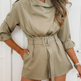 Green Philou Long Sleeve Playsuit