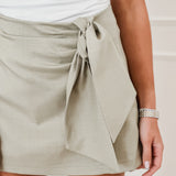 Kaki Esil Bow Short-Skirt