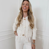 Cream Golden Button Cardigan