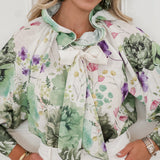 Green Botanic Collar BLOUSE