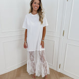 White Shirt Lace Dress