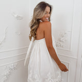 Ivory Genna Shimmer Halterneck Lace Dress