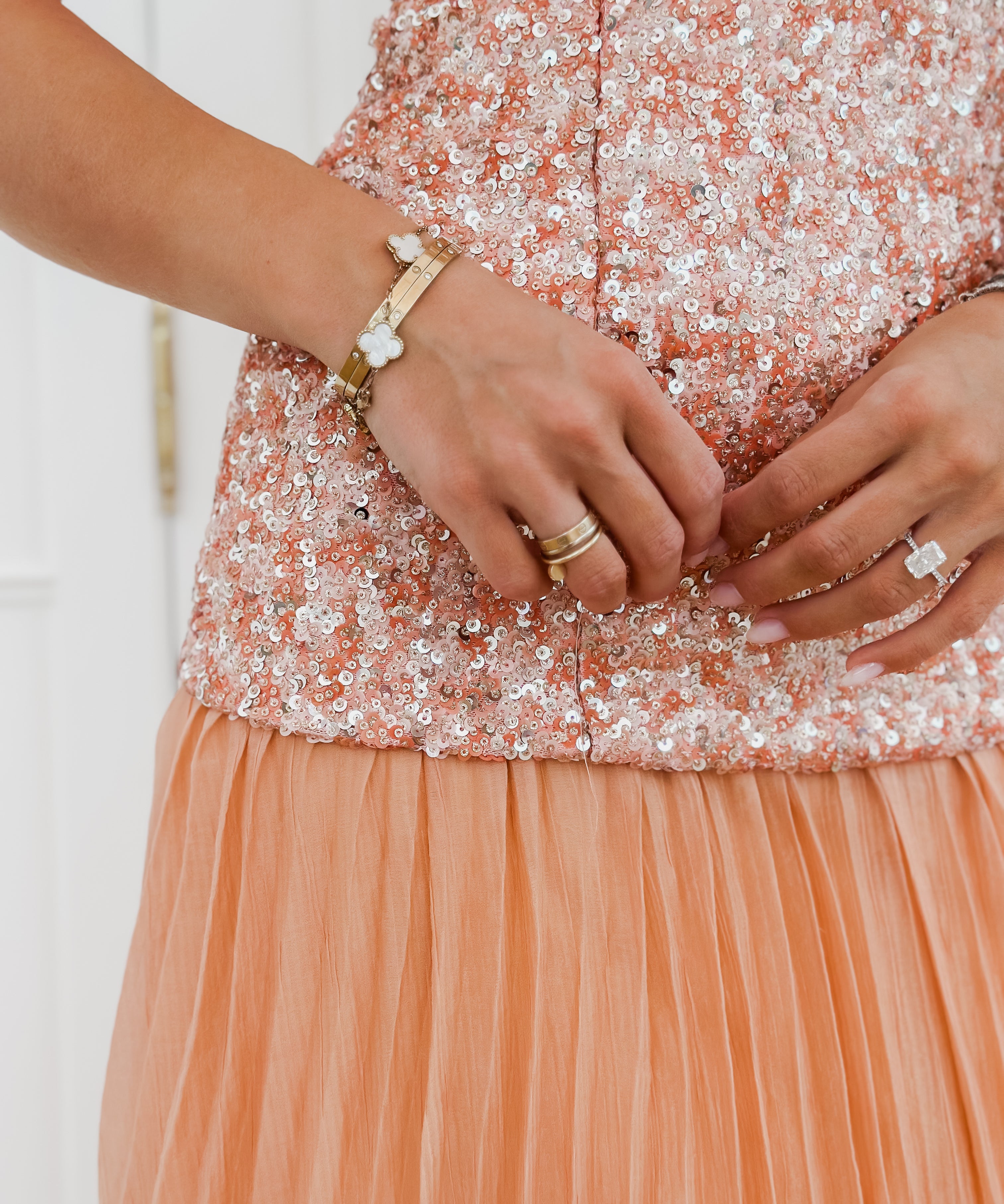 Orange Mermaid Sequin Dress
