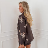 Dark Brown Maura Sequin Detail Blazer