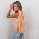 Orange Emry Halterneck Asymmetric Top