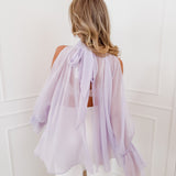 Lilac Malia Open Sleeve Blouse