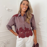 PRE ORDER Bordeaux Camilla Vichy Blouse