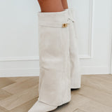 Crème Suede Irena Boots